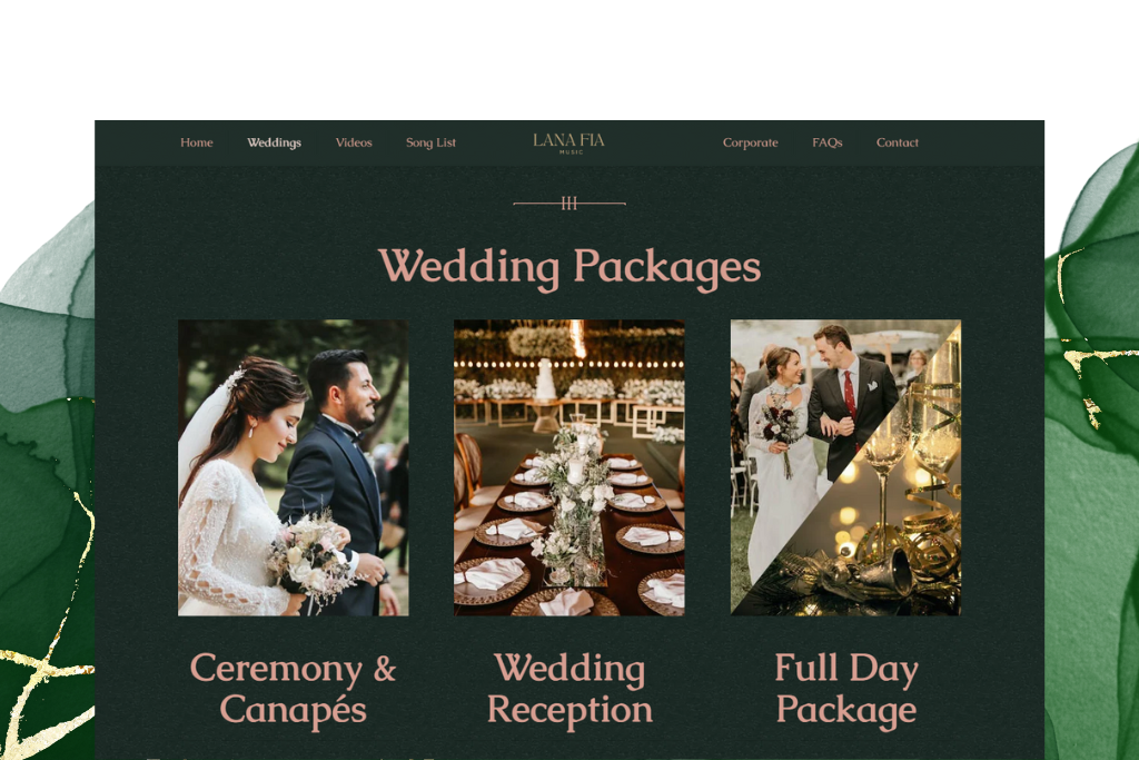 Lana Fia Wedding Singer Website
